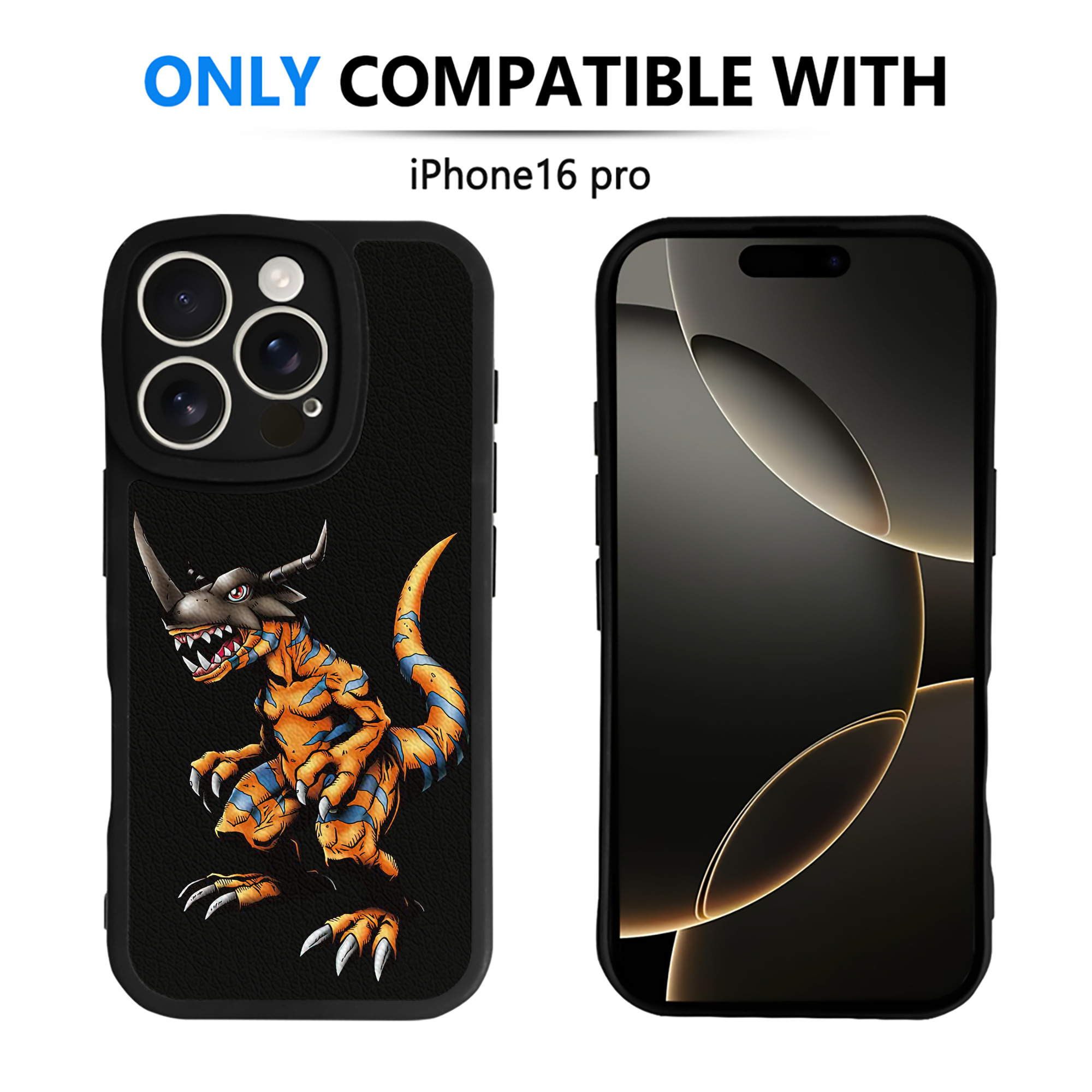 （画像用） Digimon デジタルモンスター/デジモン 【iPhone 16シリーズ対応】シリコンスマホケース（レザー調） 材質：シリコン